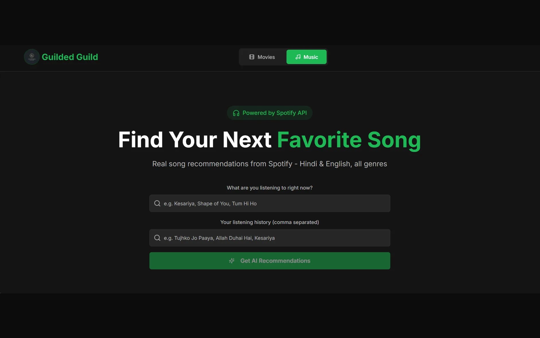 Content Recommendation Engine — The same sequential model pointed at music instead of film.